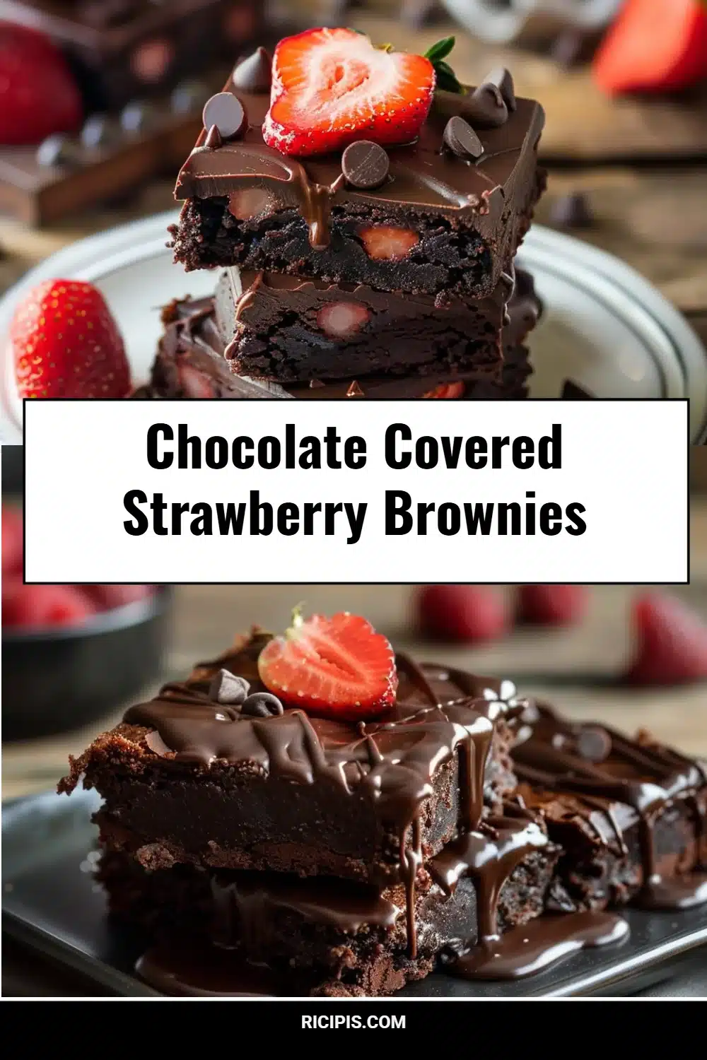 Chocolate Covered Strawberry Brownies