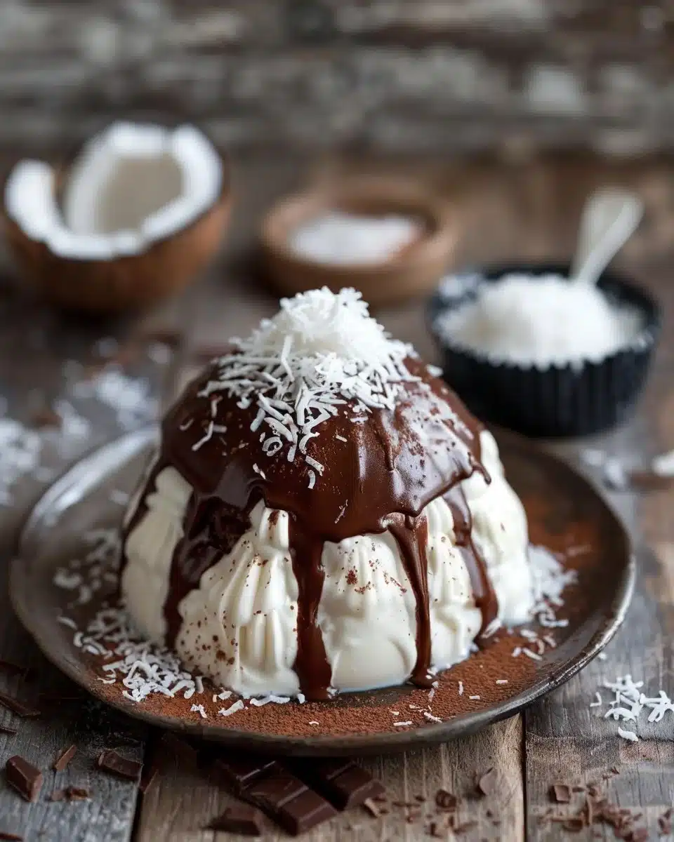 Coconut Dome with Chocolate Spread