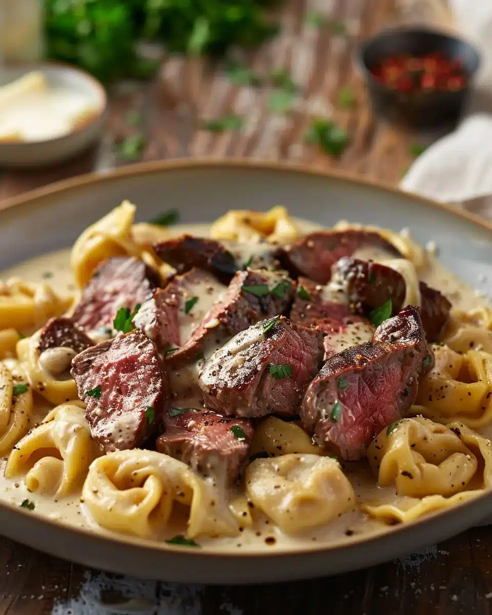 Cracked Garlic Steak Tortellini in Creamhouse Sauce Bliss