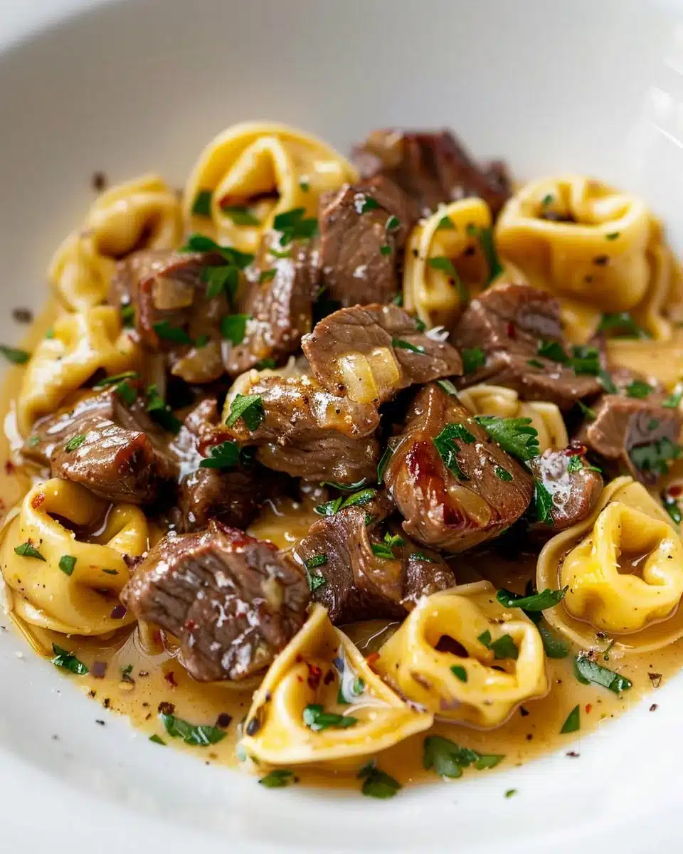 Cracked Garlic Steak Tortellini in Creamhouse Sauce Bliss