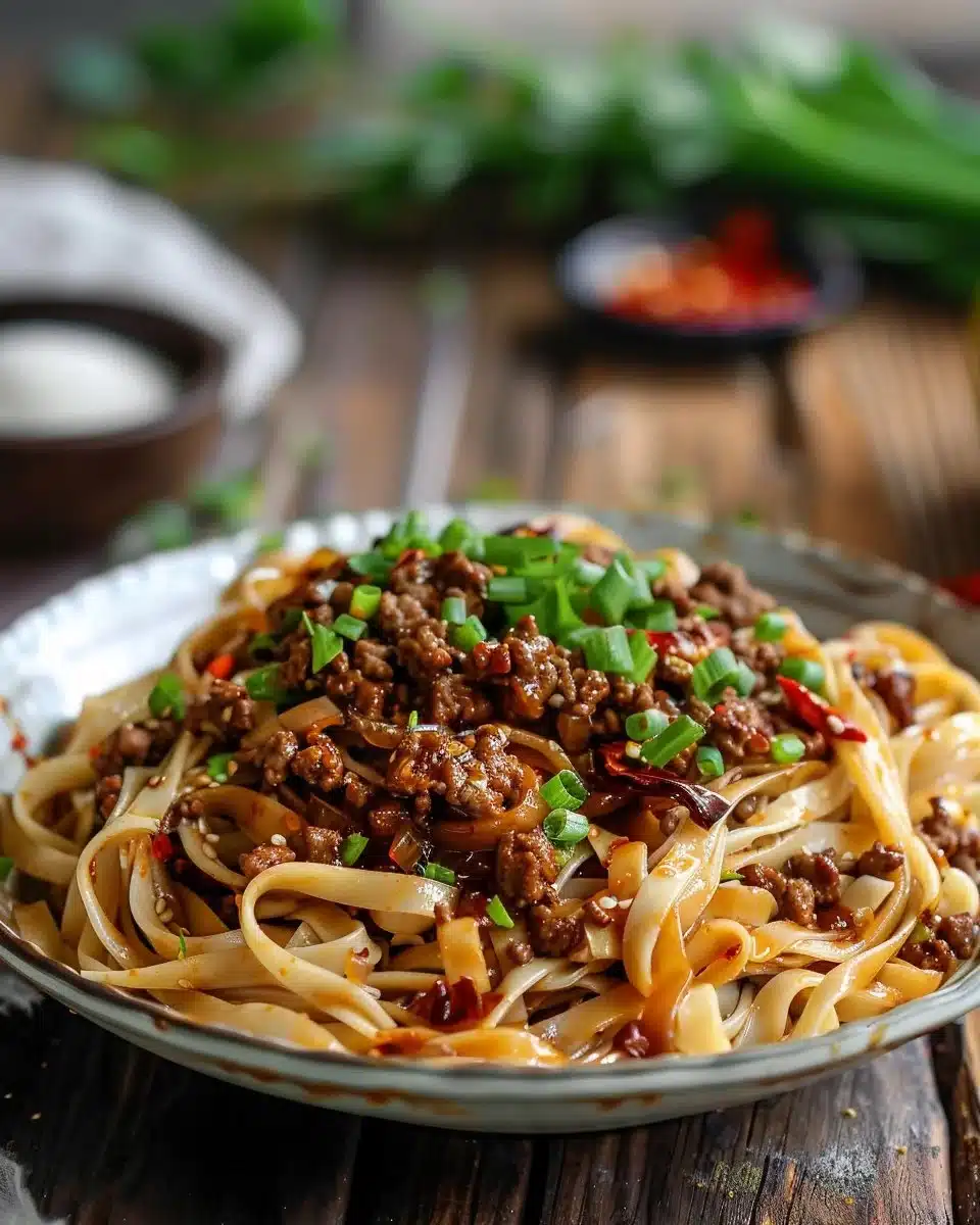 Mongolian Ground Beef Noodles