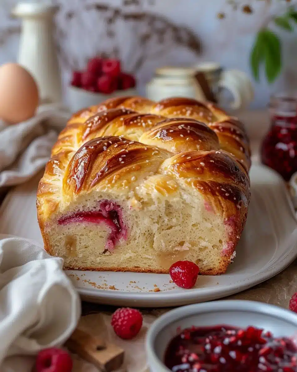 Raspberry Swirl Brioche Loaf