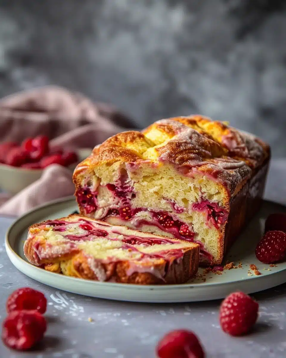 Raspberry Swirl Brioche Loaf