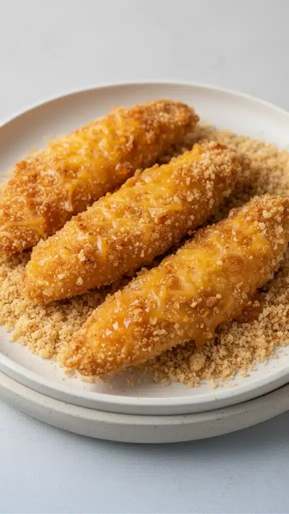 Air Fryer Honey Butter Garlic Chicken Tenders served with dipping sauce