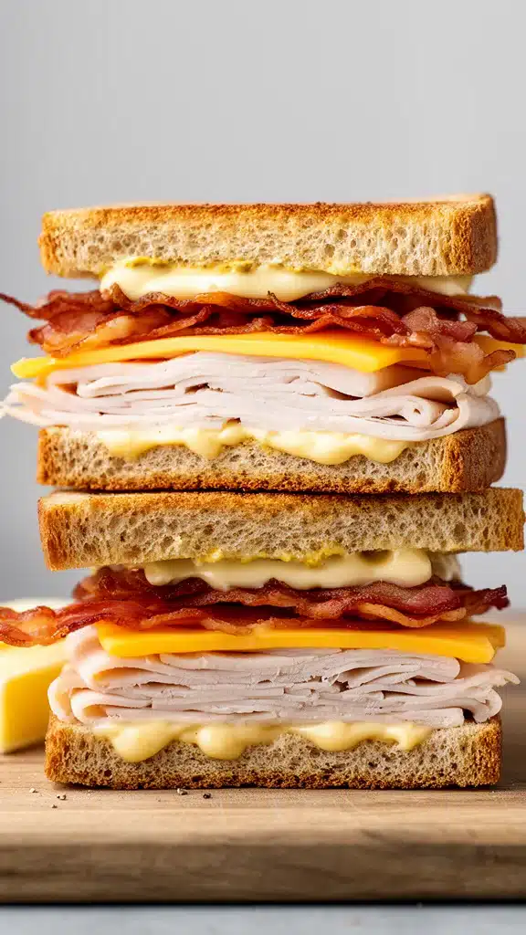 Cheddar and Bacon Turkey Melt on Sourdough