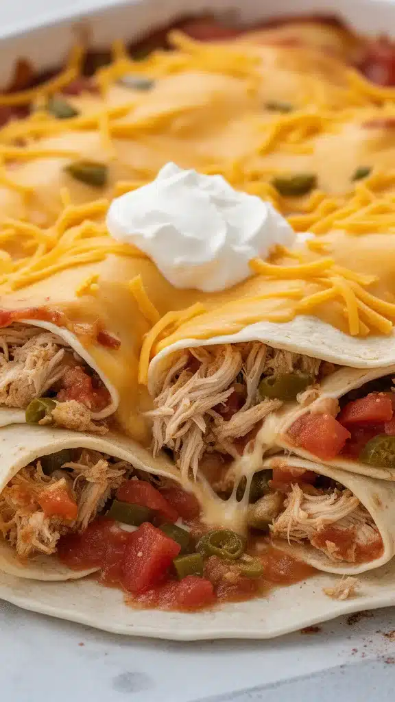 Cheese Chicken Enchiladas Bake