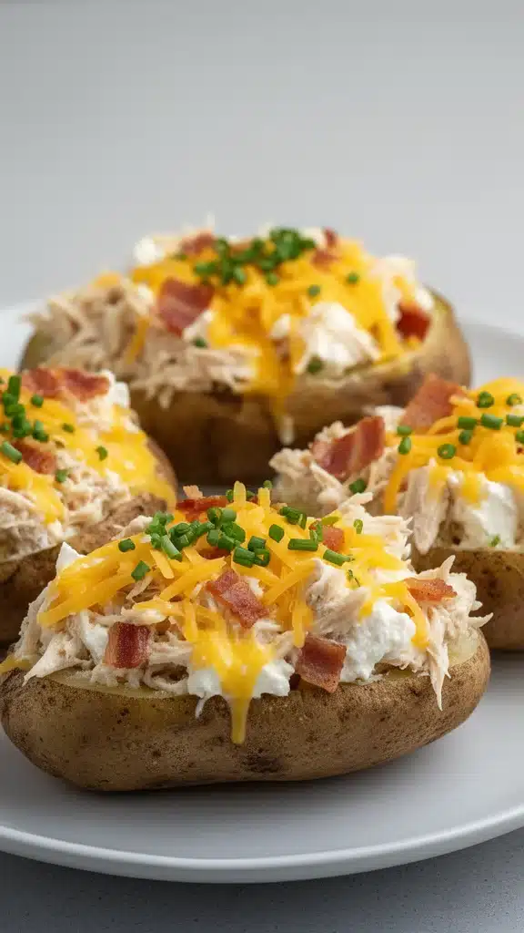 Crack Chicken Stuffed Baked Potatoes