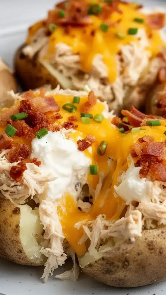 Crack Chicken Stuffed Baked Potatoes