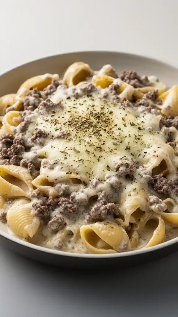 Creamy Beef and Shells