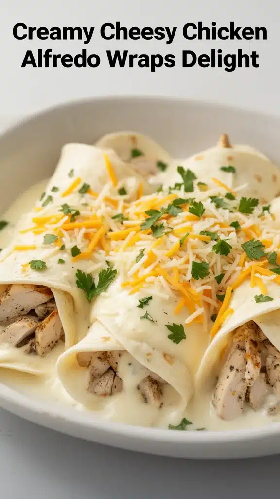 Creamy Cheesy Chicken Alfredo Wraps Delight