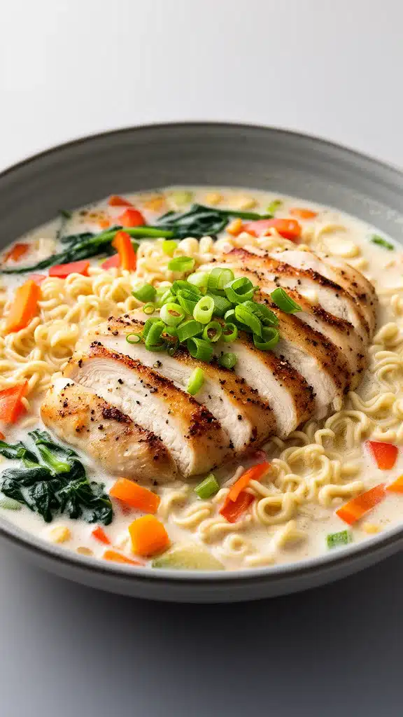 Creamy Garlic Chicken Ramen