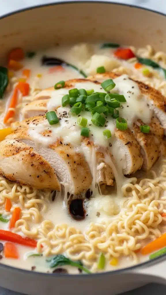 Creamy Garlic Chicken Ramen