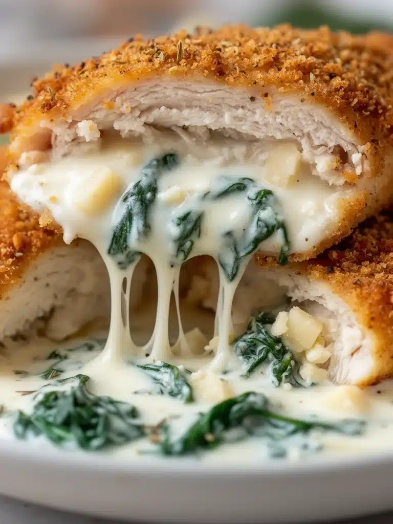 Crispy Parmesan Chicken with a Rich Garlic Sauce - Easy Dinner Idea