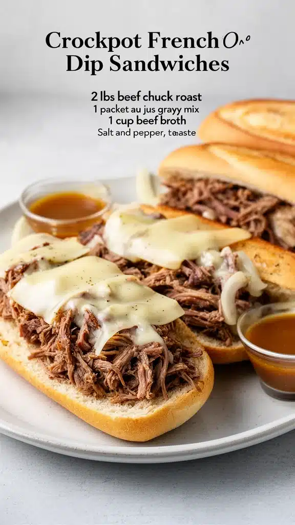 Crockpot French Dip Sandwiches