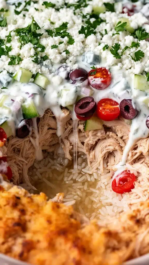 Dump-and-Bake Chicken Tzatziki Casserole