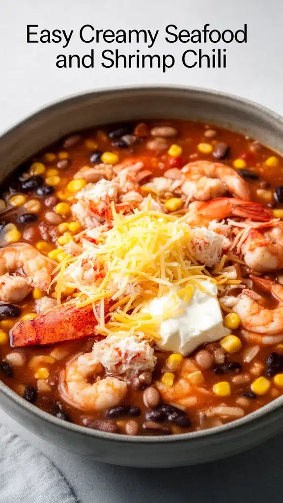 Easy Creamy Seafood and Shrimp Chili