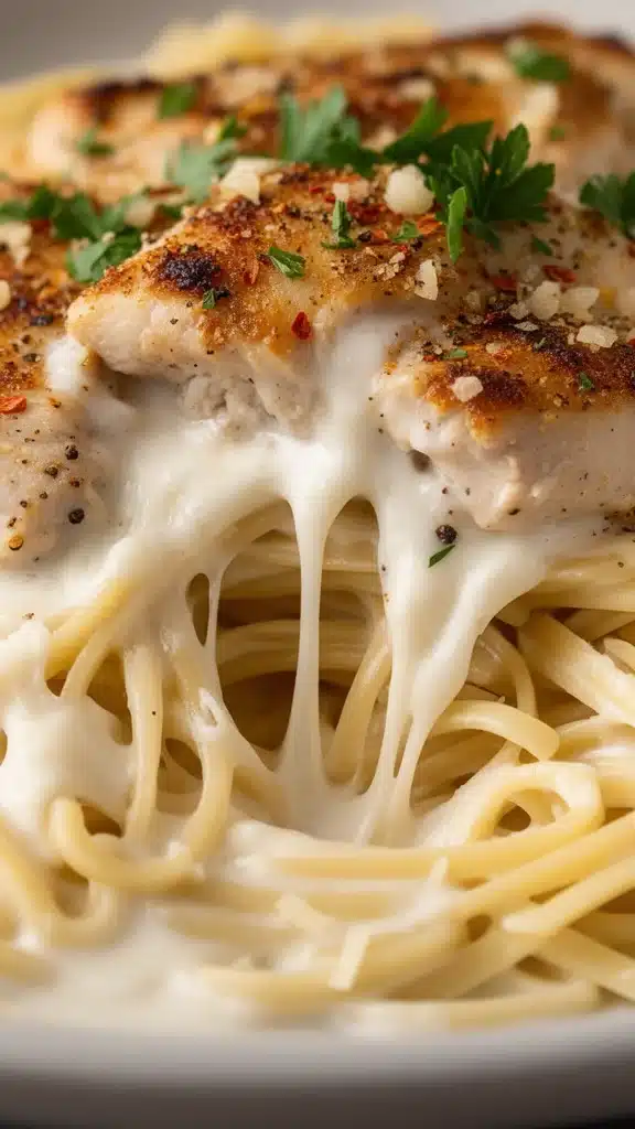 Garlic Butter Chicken Bites with Creamy Parmesan Pasta