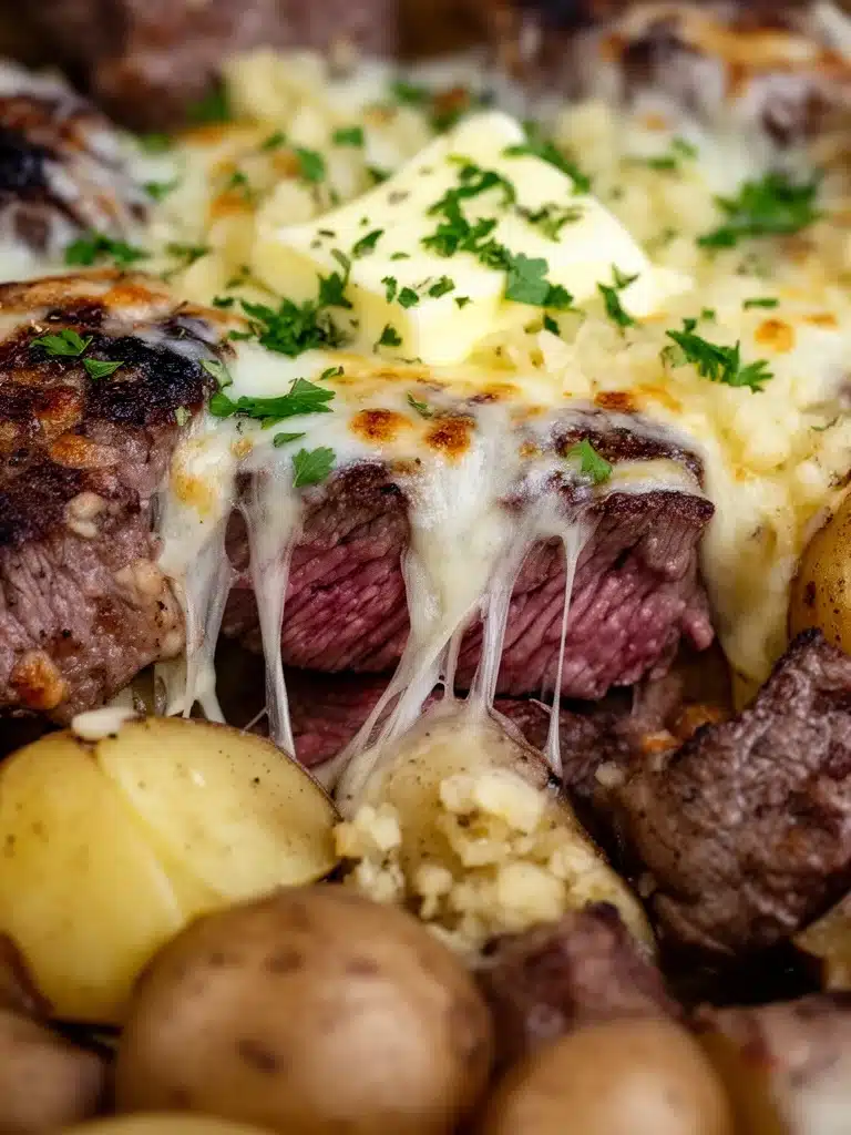 Garlic Steak Bites and Potatoes