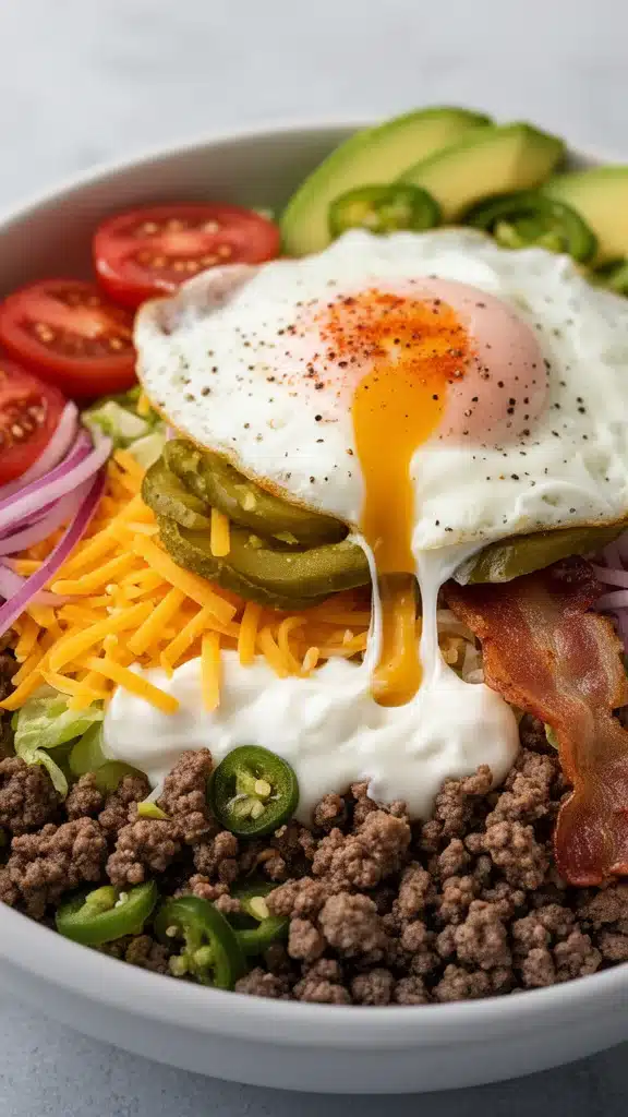 High-Protein Cheeseburger Bowls Recipe – Low-Carb Meal Prep with Ground Beef & Burger Sauce