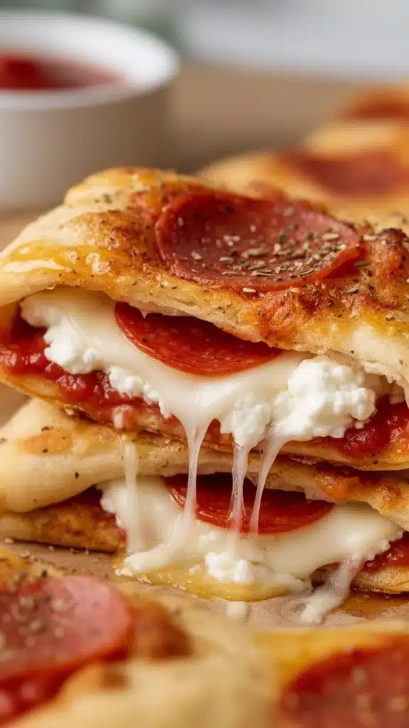 High Protein Pepperoni Pizza Rolls