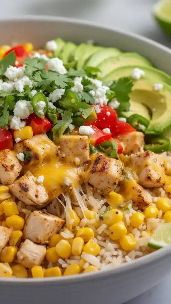 Street Corn Chicken Rice Bowl